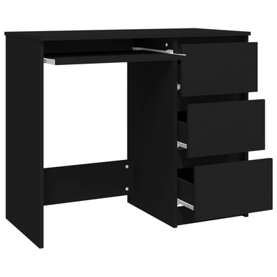 Dealsmate  Desk Black 90x45x76 cm Engineered Wood