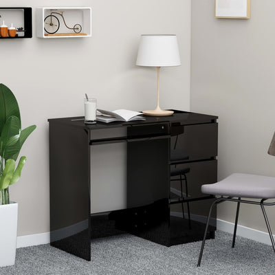 Dealsmate  Desk High Gloss Black 90x45x76 cm Engineered Wood