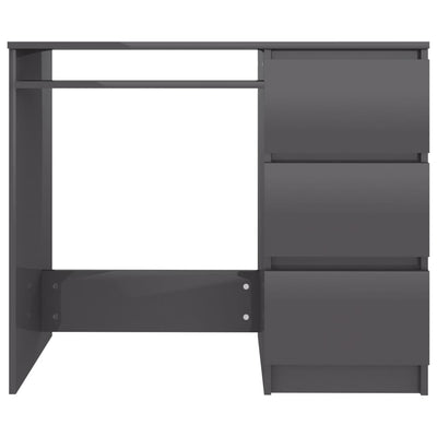 Dealsmate  Desk High Gloss Grey 90x45x76 cm Engineered Wood