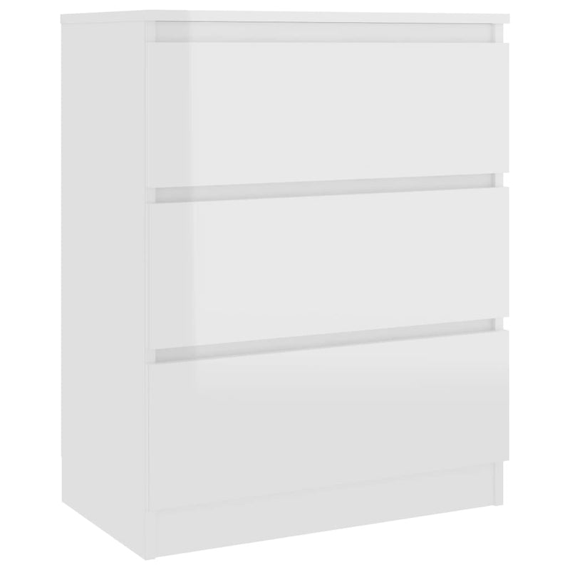 Dealsmate  Sideboard High Gloss White 60x33.5x76 cm Chipboard