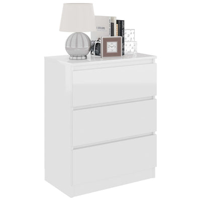 Dealsmate  Sideboard High Gloss White 60x33.5x76 cm Chipboard