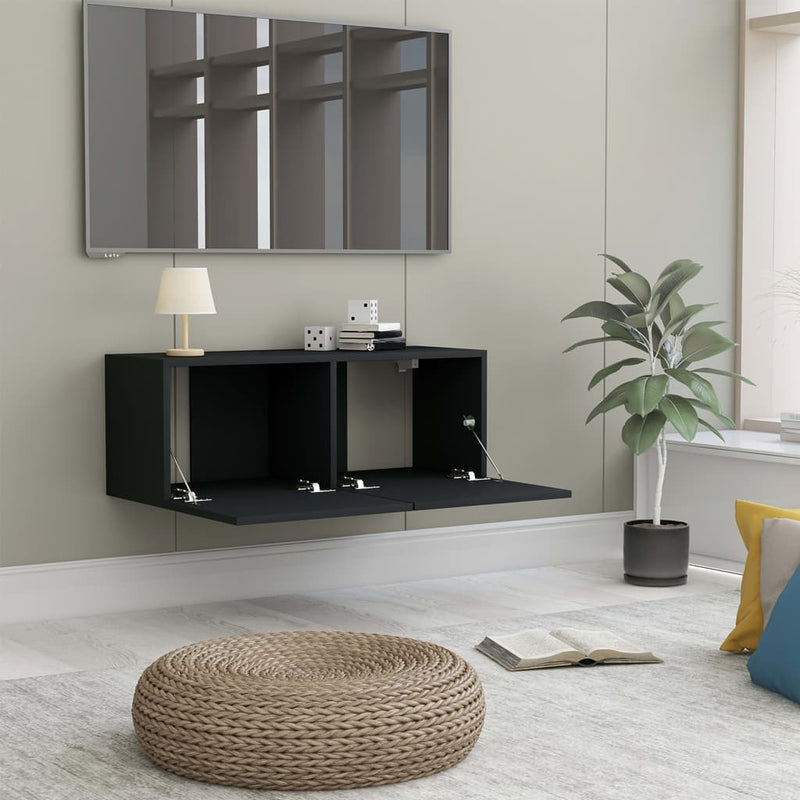 Dealsmate  TV Cabinet Black 80x30x30 cm Engineered Wood