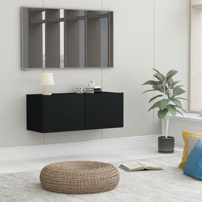 Dealsmate  TV Cabinet Black 80x30x30 cm Engineered Wood