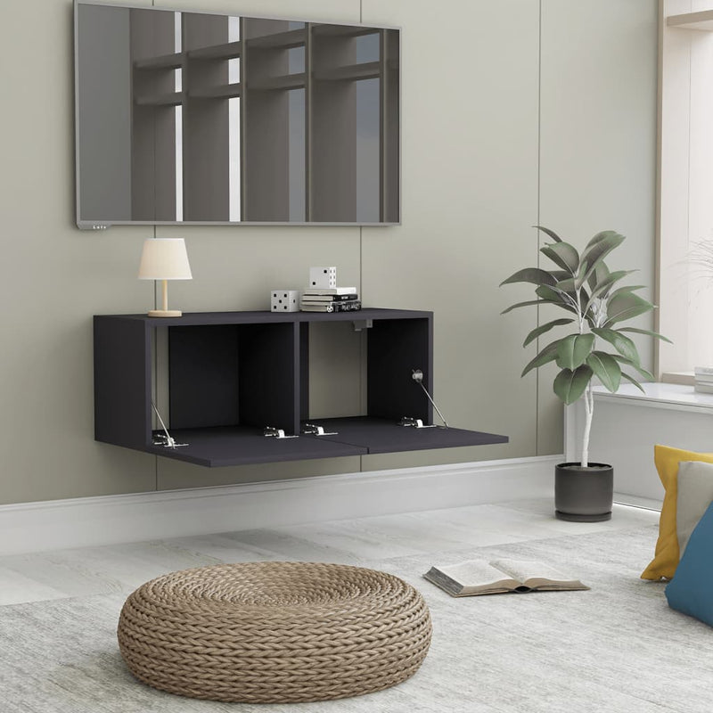 Dealsmate  TV Cabinet Grey 80x30x30 cm Chipboard