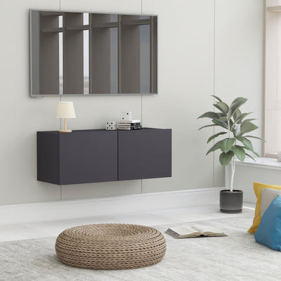 Dealsmate  TV Cabinet Grey 80x30x30 cm Chipboard