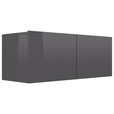Dealsmate  TV Cabinet High Gloss Grey 80x30x30 cm Engineered Wood