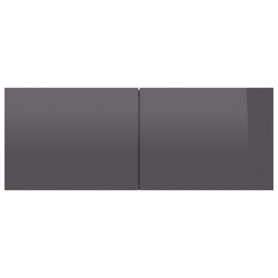 Dealsmate  TV Cabinet High Gloss Grey 80x30x30 cm Engineered Wood