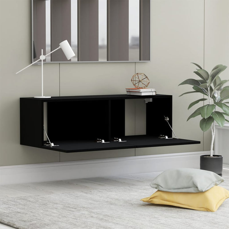 Dealsmate  TV Cabinet Black 100x30x30 cm Engineered Wood