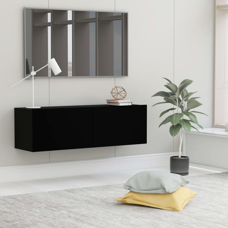 Dealsmate  TV Cabinet Black 100x30x30 cm Engineered Wood
