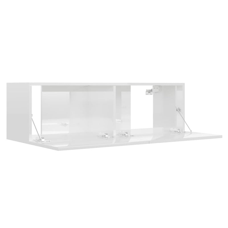 Dealsmate  TV Cabinet High Gloss White 100x30x30 cm Engineered Wood