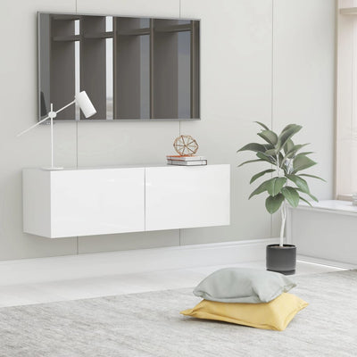 Dealsmate  TV Cabinet High Gloss White 100x30x30 cm Engineered Wood