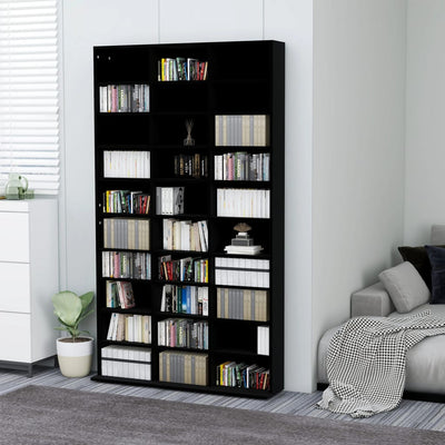 Dealsmate  CD Cabinet Black 102x16x177.5 cm Engineered Wood
