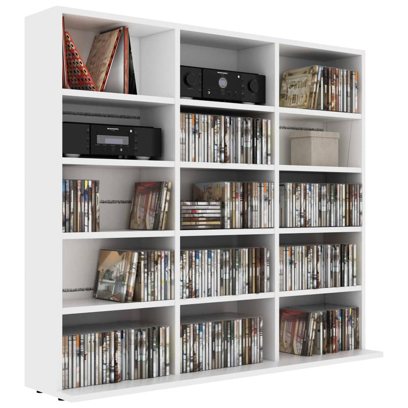 Dealsmate  CD Cabinet White 102x23x89.5 cm Engineered Wood