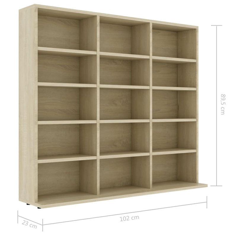 Dealsmate  CD Cabinet Sonoma Oak 102x23x89.5 cm Engineered Wood