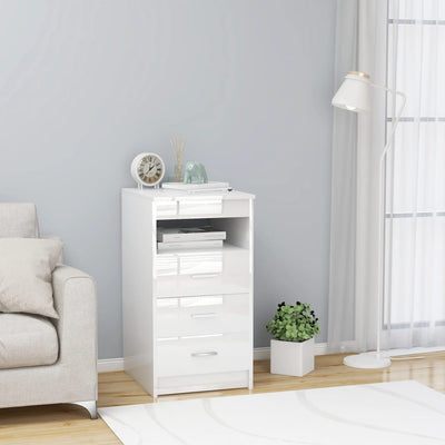 Dealsmate  Drawer Cabinet High Gloss White 40x50x76 cm Engineered Wood