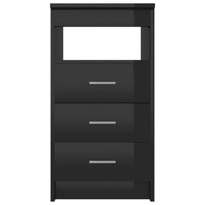 Dealsmate  Drawer Cabinet Hign Gloss Black 40x50x76 cm Engineered Wood