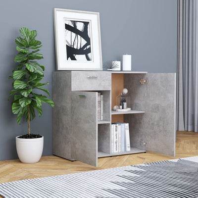 Dealsmate  Sideboard Concrete Grey 80x36x75 cm Engineered Wood