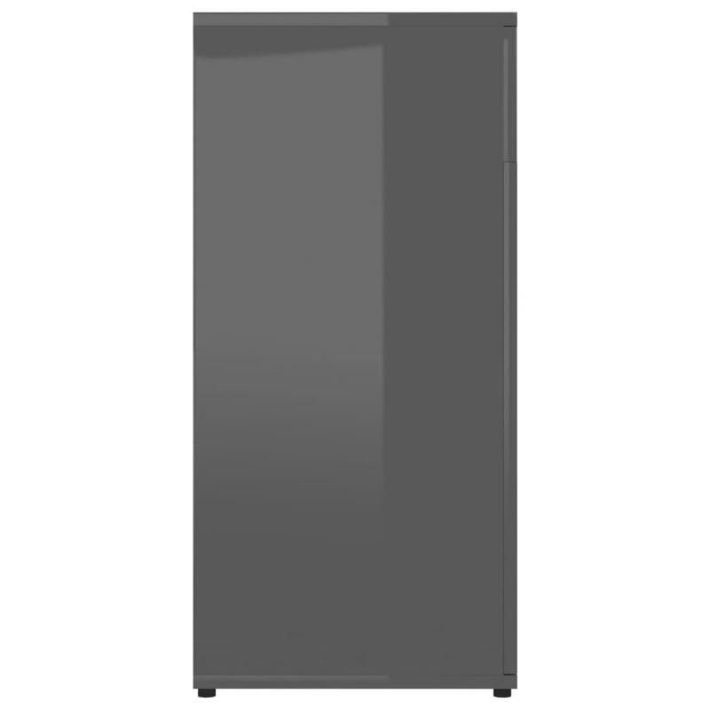 Dealsmate  Sideboard High Gloss Grey 80x36x75 cm Chipboard