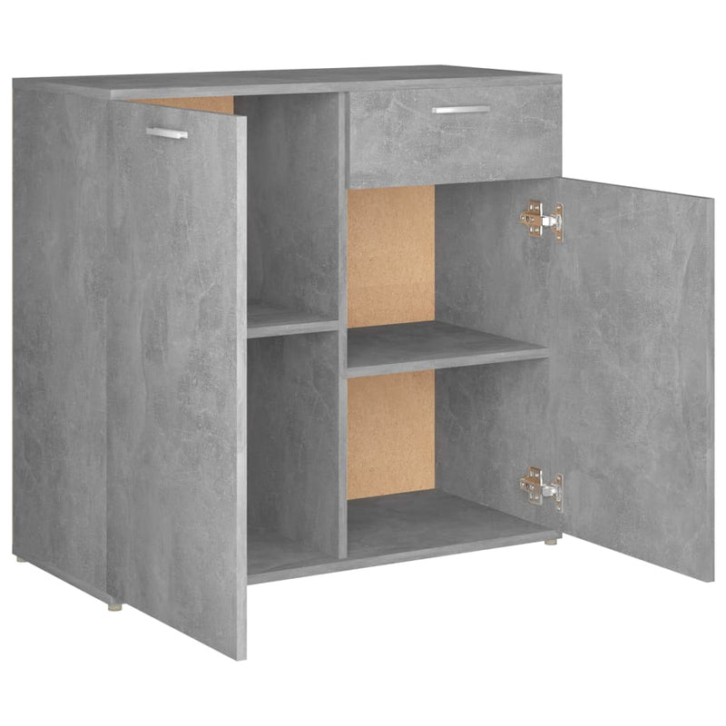Dealsmate  Sideboard Concrete Grey 80x36x75 cm Engineered Wood