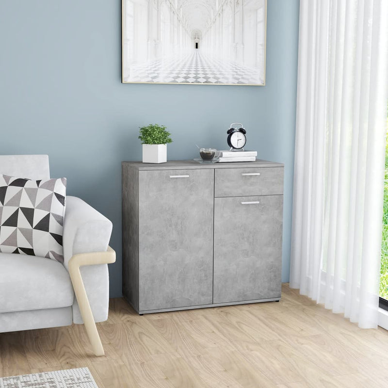 Dealsmate  Sideboard Concrete Grey 80x36x75 cm Engineered Wood