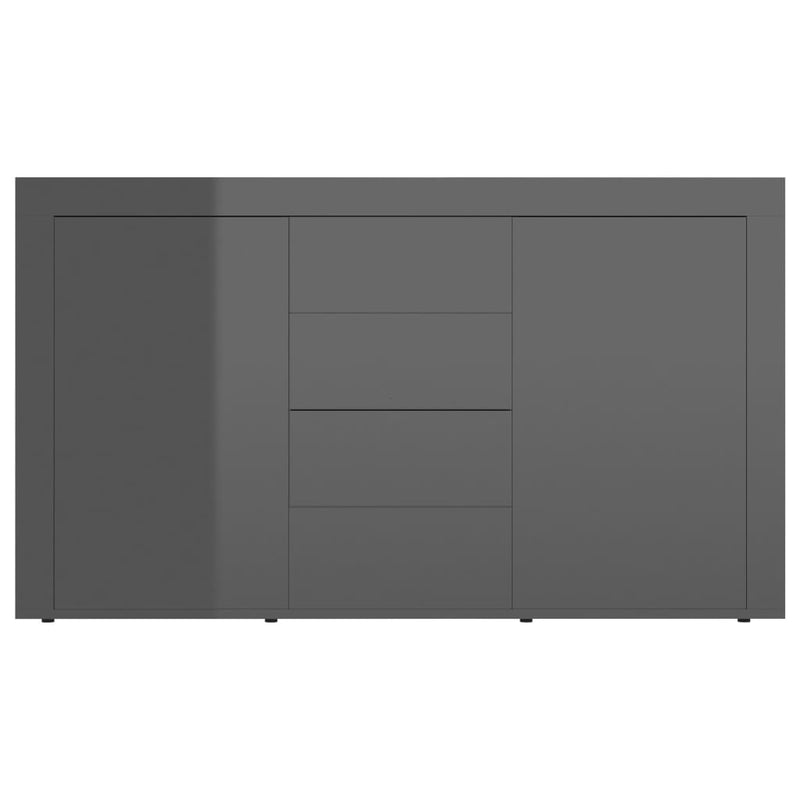 Dealsmate  Sideboard High Gloss Grey 120x36x69 cm Engineered Wood