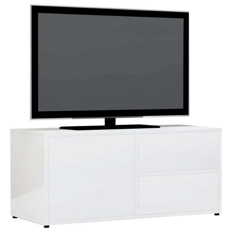 Dealsmate  TV Cabinet High Gloss White 80x34x36 cm Engineered Wood