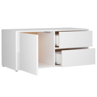 Dealsmate  TV Cabinet High Gloss White 80x34x36 cm Engineered Wood