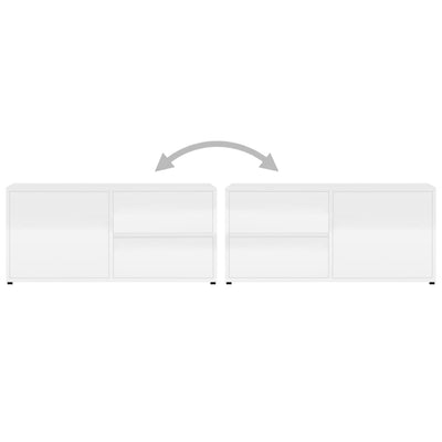 Dealsmate  TV Cabinet High Gloss White 80x34x36 cm Engineered Wood