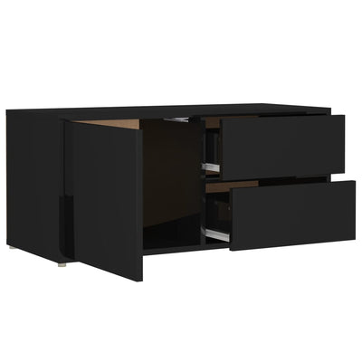 Dealsmate  TV Cabinet High Gloss Black 80x34x36 cm Chipboard