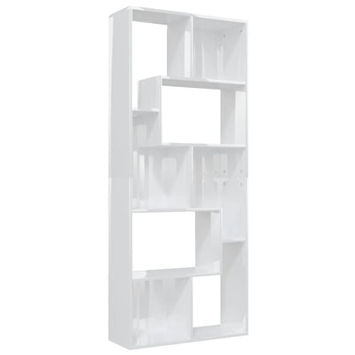 Dealsmate  Book Cabinet High Gloss White 67x24x161 cm Engineered Wood