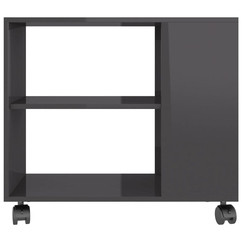 Dealsmate  Side Table High Gloss Grey 70x35x55 cm Engineered Wood