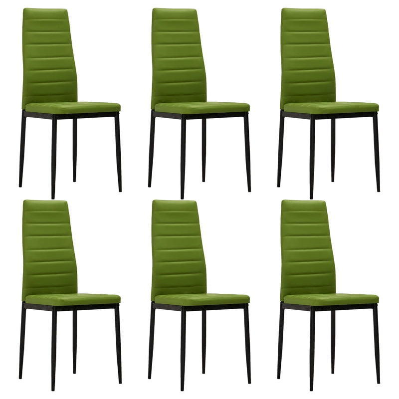 Dealsmate  7 Piece Dining Set Faux Leather Lime Green