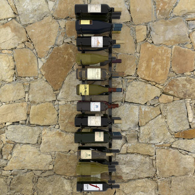Dealsmate  Wall-mounted Wine Rack for 36 Bottles Black Iron