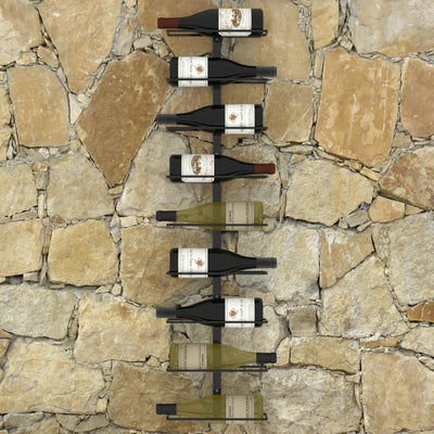 Dealsmate  Wall-mounted Wine Rack for 9 Bottles Black Iron
