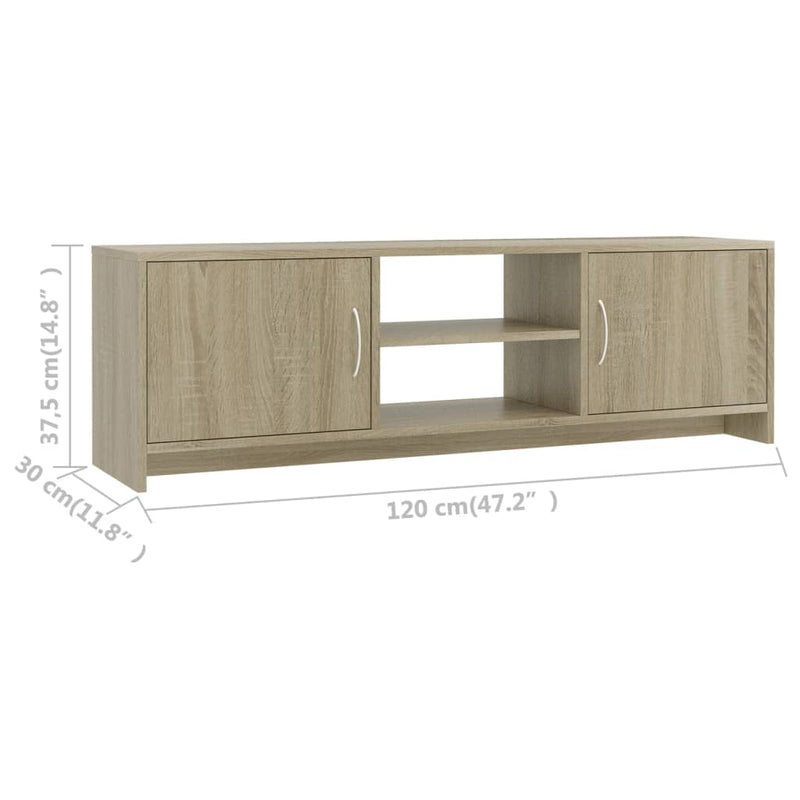 Dealsmate  TV Cabinet Sonoma Oak 120x30x37.5 cm Engineered Wood