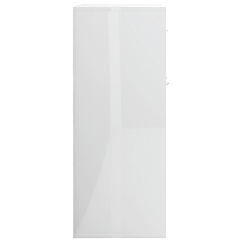 Dealsmate  Sideboard High Gloss White 88x30x70 cm Engineered Wood