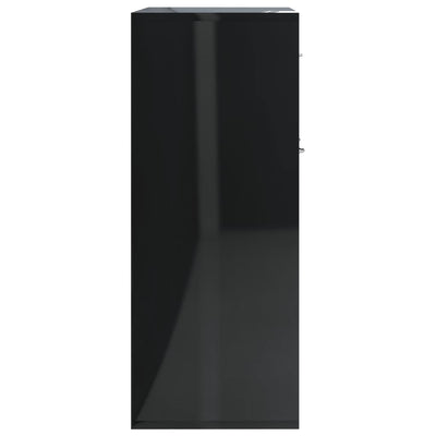Dealsmate  Sideboard High Gloss Black 88x30x70 cm Engineered Wood