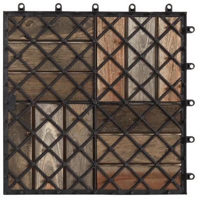 Dealsmate  Decking Tiles 20 pcs Grey Wash 30x30 cm Solid Acacia Wood
