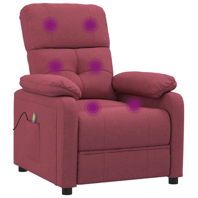 Dealsmate  Massage Chair Wine Red Fabric