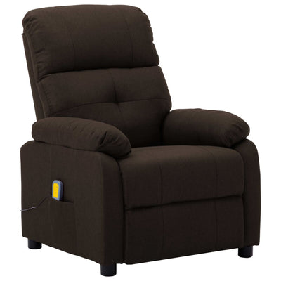 Dealsmate  Massage Recliner Chair Dark Brown Fabric