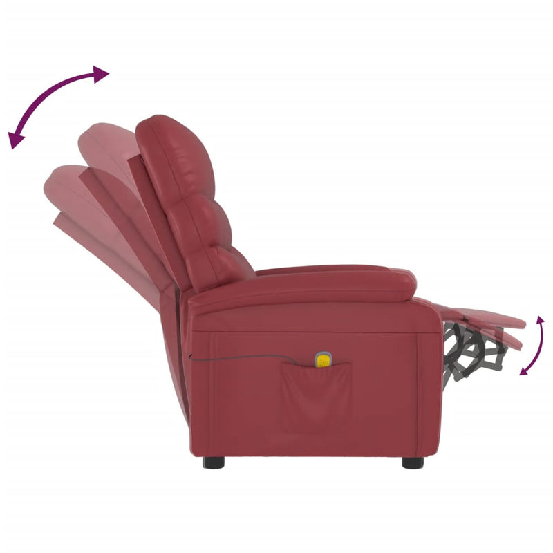 Dealsmate  Massage Chair Wine Red Faux Leather