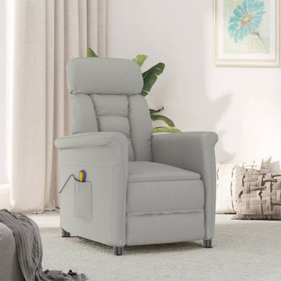 Dealsmate  Massage Chair Light Grey Faux Suede Leather