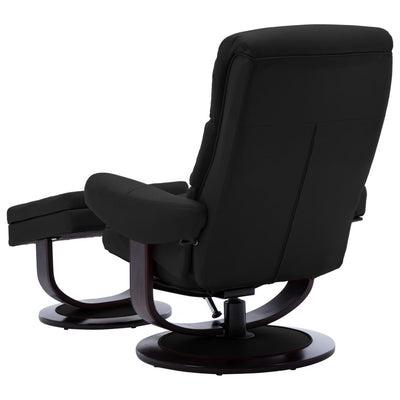 Dealsmate  Reclining Chair Black Faux Leather and Bentwood