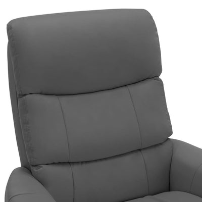 Dealsmate  Massage Reclining Chair Anthracite Faux Leather and Bentwood