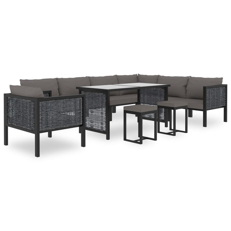 Dealsmate  Sectional Sofa with Cushion Poly Rattan Anthracite