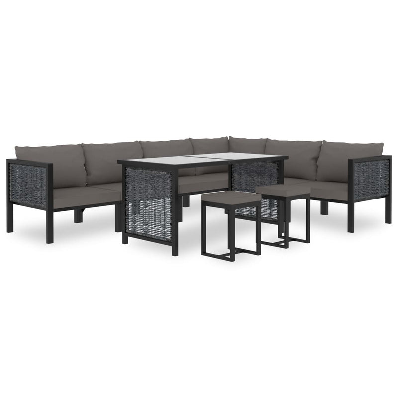 Dealsmate  Sectional Sofa with Cushion Poly Rattan Anthracite