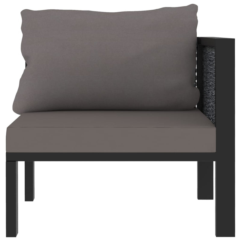 Dealsmate  Sectional Corner Sofa with Left Armrest Poly Rattan Anthracite
