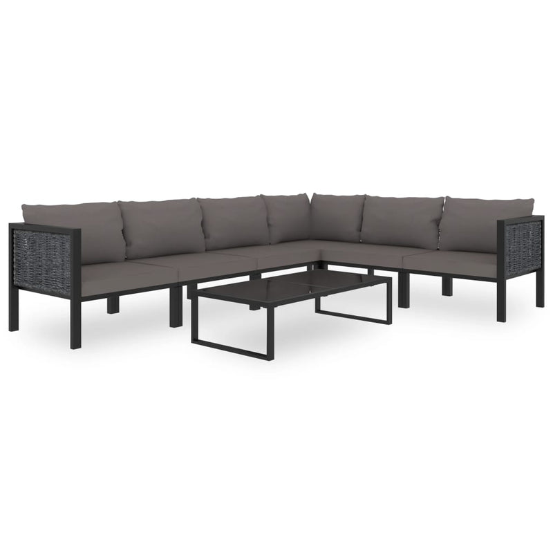 Dealsmate  Sectional Middle Sofa with Cushion Poly Rattan Anthracite