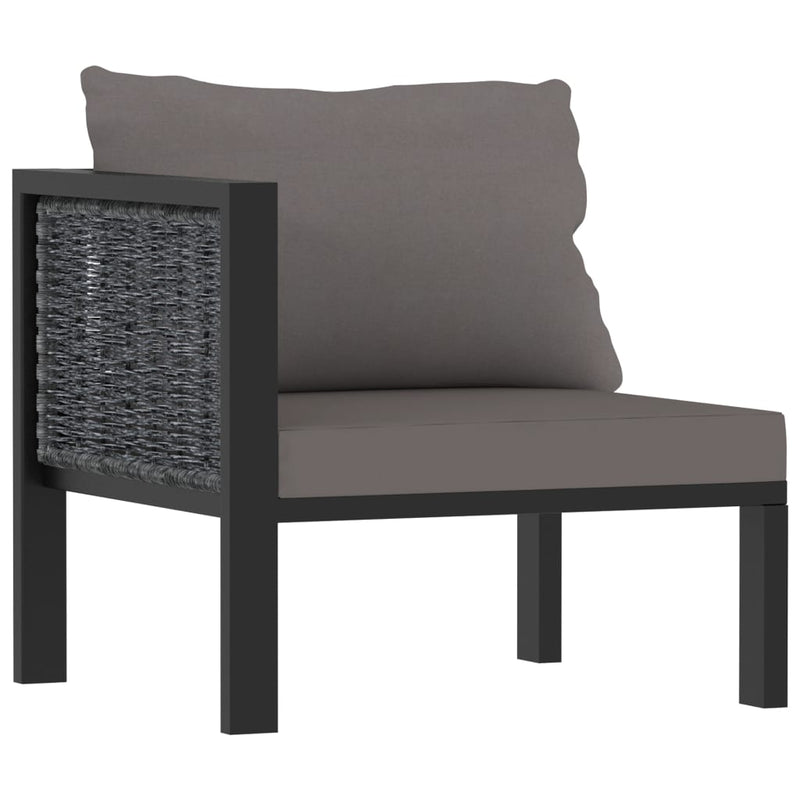 Dealsmate  3-Seater Sofa with Cushions Anthracite Poly Rattan