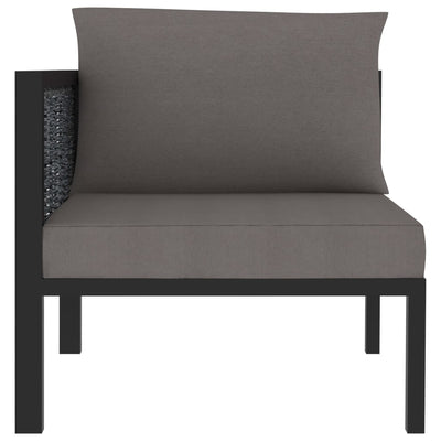 Dealsmate  Right Corner Sofa with Cushion Anthracite Poly Rattan
